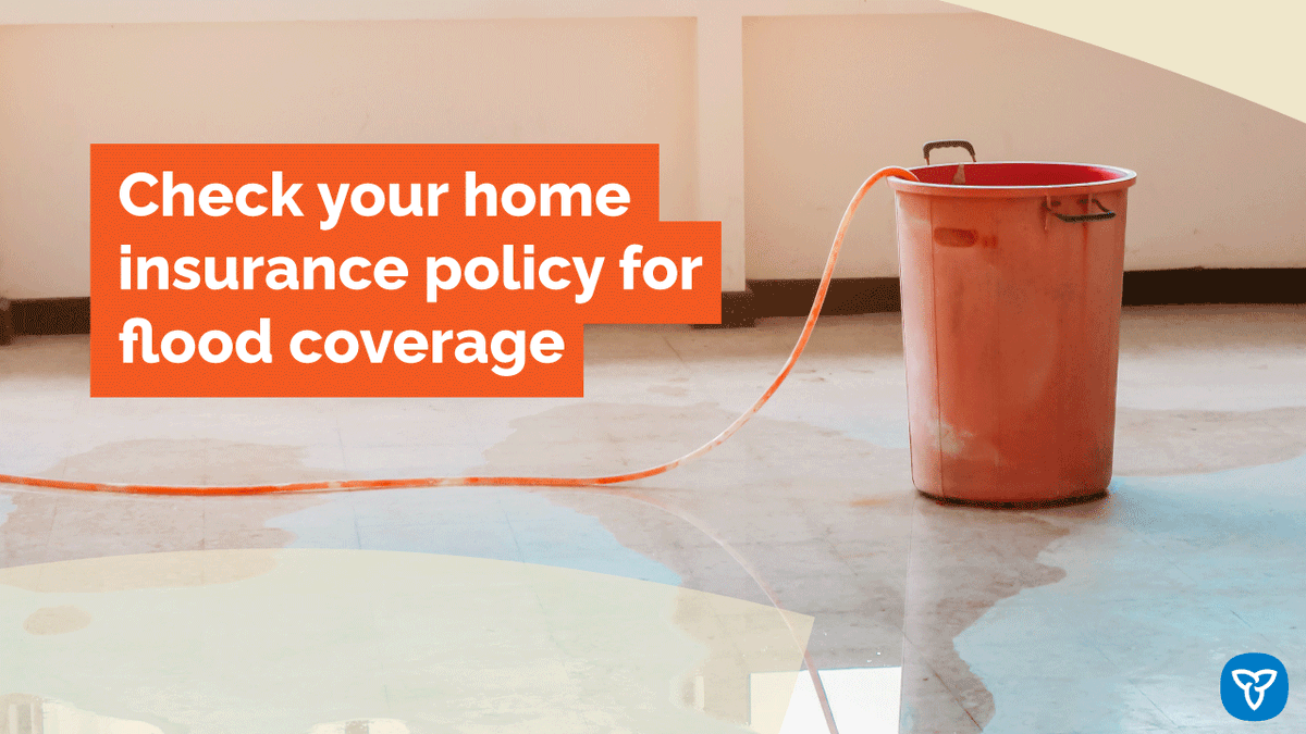 #DYK Flood coverage is not automatically included in home insurance policies. Contact your insurance provider to check your home’s flood coverage. Learn more: ontario.ca/floods