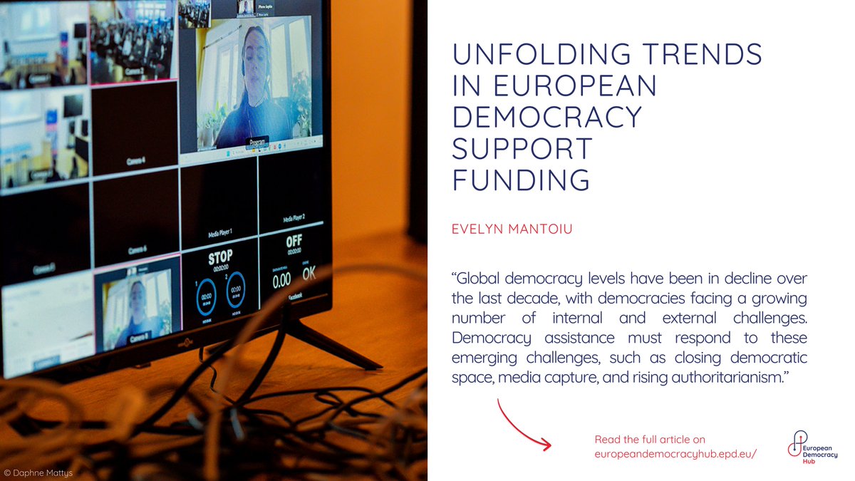 📖| Do you know where European democracy funding actually goes? 💸

<a href="/EvelynMantoiu/">Evelyn Mantoiu (she/her)</a> unpacks the ins and outs of the <a href="/eudemocracyhub/">European Democracy Hub</a>’s new interactive data tool, unfolding trends in European democracy support funding. 

Read the analysis now on our website ➡️bit.ly/3vxgA3e