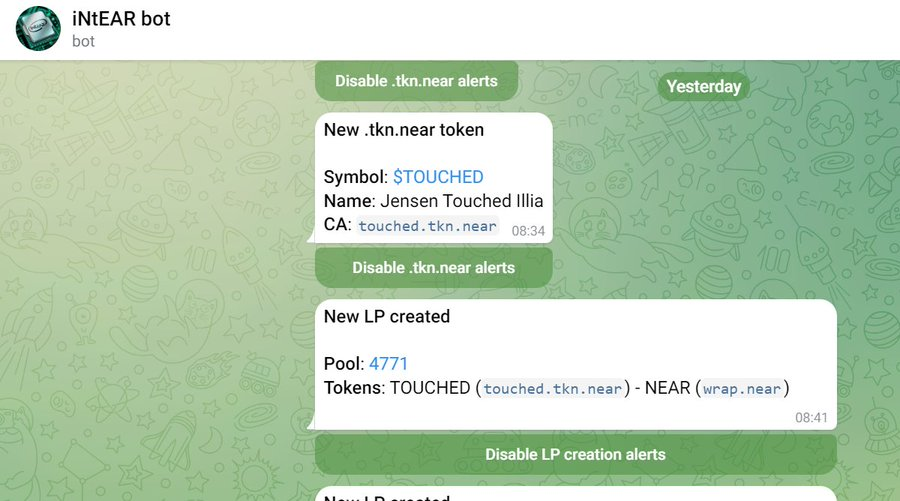The OG left out <a href="/intelnear/">Intear moved to @intea_rs</a> bot

- Buy, Raid, Price Bot  
- Wallet tracking, New tkn and LP notis, and lots more to come 
- Tge &amp; Live 
- Free for early users 
- Airdrop - definitely 

Join here: t.me/IntearBot?star…

If you had the bot you would have been notified when