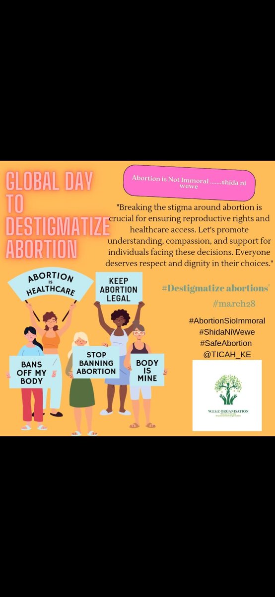 Yes abortion is not immoral shida ni wewe... everyone have their choices and they should be respected. #AbortionSioImmoral #ShidaNiWewe #SafeAbortion @TICAH_KE @TIMIZA_CC @TGYE_KE @Melody _Litinyi @YourAuntyJane @brianmundia10