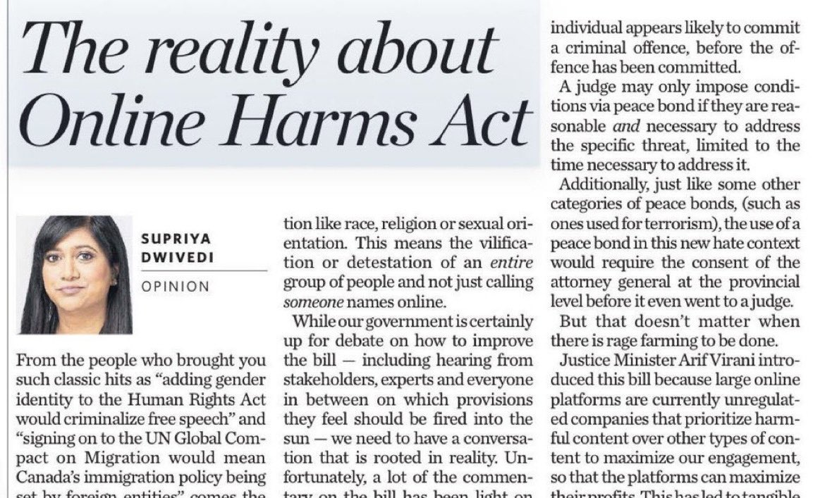 This <a href="/TorontoStar/">Toronto Star</a> was written by the Prime Minister's Office key spin person with no mention of her employer in the Apple News edition. The <a href="/TorontoStar/">Toronto Star</a> is heavily subsidized by federal tax dollars. So, <a href="/TorontoStar/">Toronto Star</a> I'd love the opportunity to write a rebuttal.