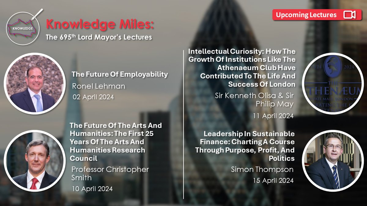 A number of exciting lectures are coming up over the next few weeks as part of our #ConnectToProsper Knowledge Miles series, including on the future of the arts and humanities and leadership in sustainable finance. Find out more, and register your place, here:…