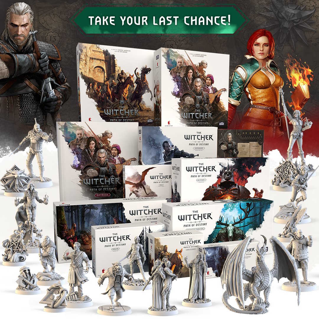 You’re running out of time to face your destiny ⏳ 👉 thewitcher.ly/PODlatepledge These are the final moments to order The Witcher: Path of Destiny from @go_on_board on Gamefound and join 32,000 other backers. Discover well-known stories with beloved characters in new, surprising…