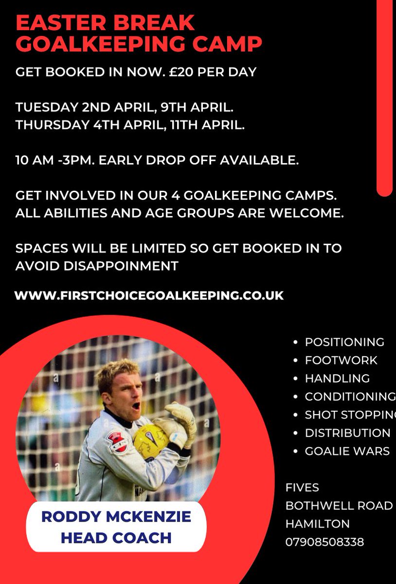 Easter Goalkeeping camp. Book now to avoid disappointment.

gymcatch.com/app/provider/3…