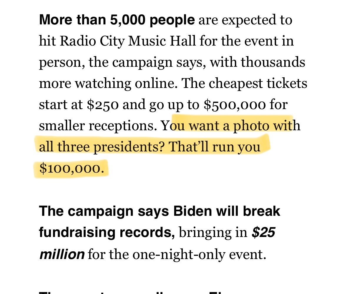 People who attend Biden’s massive NYC fundraiser tonight can order up a photo with Biden, Obama AND Bill Clinton (for a casual $100k!!) via @ec_schneider