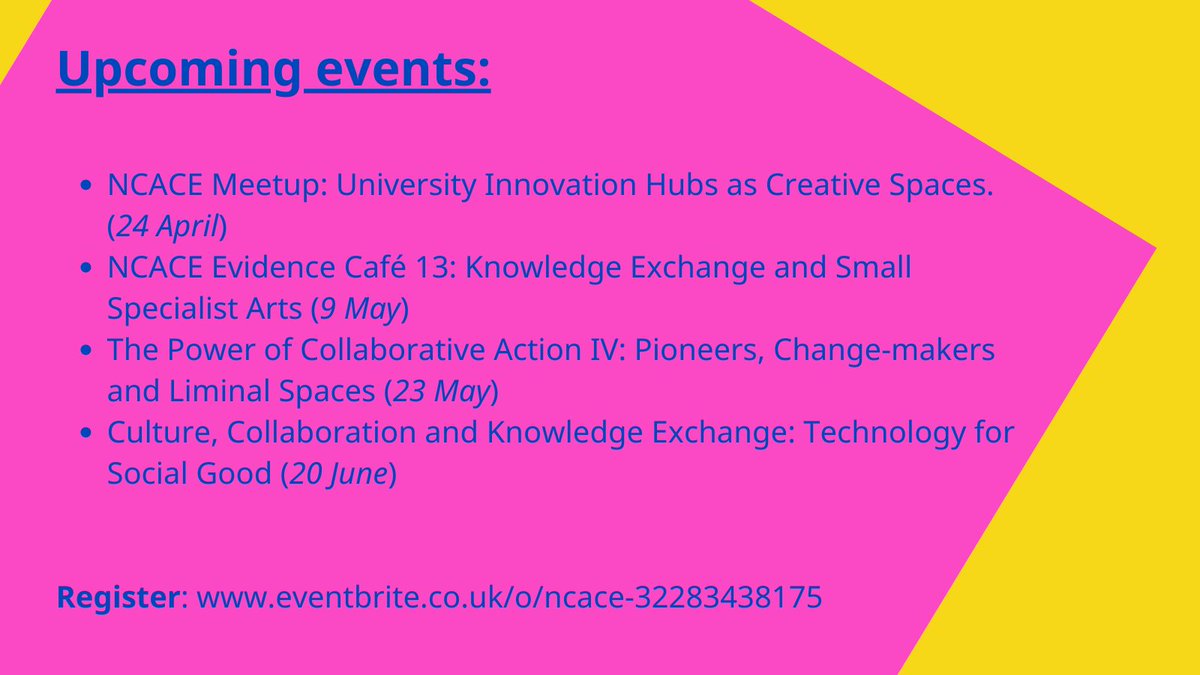 We're excited to announce several upcoming events over the next couple of months. Join us as we continue the conversation around cultural knowledge exchange. Find out more information here: eventbrite.co.uk/o/ncace-322834…