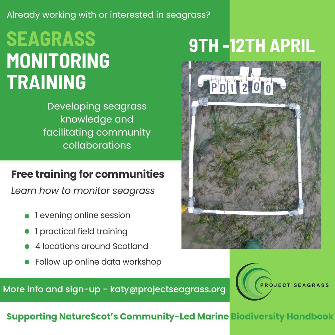A unique opportunity for a small group of Findhorn Watershed residents & aspiring coastal citizen scientists to undertake Seagrass Monitoring Training, hosted by specialists at @ProjectSeagrass in collaboration with @morayocean - email info@findhornwatershed.com for more info.