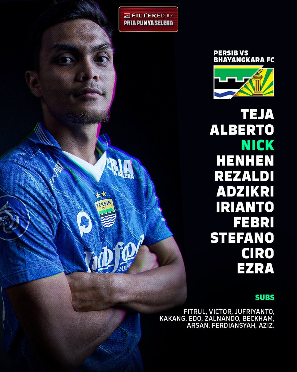persib's tweet photo. Coach Bojan Hodak melakukan beberapa perubahan pada starting line up tim #PERSIB di laga malam ini 💪

Come On! Amankan kemenangan hari ini 🔥🔥🔥

Filtered by Pria Punya Selera

#PERSIBDAY #WeArePERSIB https://t.co/whxs0Tozl2