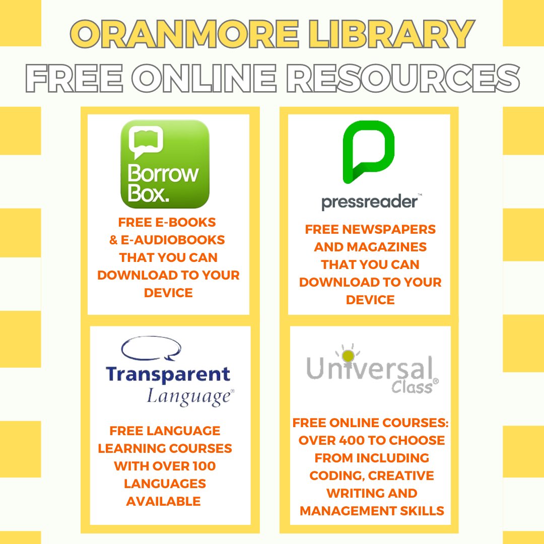 Although we're closed today, our online resources are available 24/7: #onlineresources #free #publiclibrary #ebooks #eaudiobooks #LoveLibraries @LibrariesGalway @oranmoreDOTie @LibrariesIre