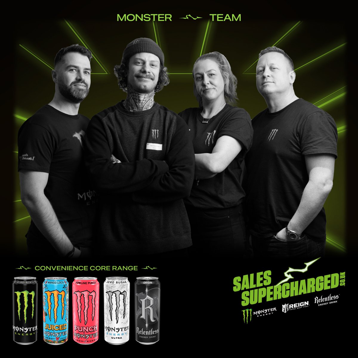 Giving media &amp; retailers a supercharged makeover ⚡️

To celebrate the launch of Monster Energy’s latest flavour, and share 2024 plans and beyond, the <a href="/MonsterEnergy/">Monster Energy</a> <a href="/CocaColaEP/">Coca-Cola Europacific Partners</a> team recently headed to <a href="/PalmerSport/">PalmerSport</a> - treating guests to a Sales Supercharged-inspired photoshoot.