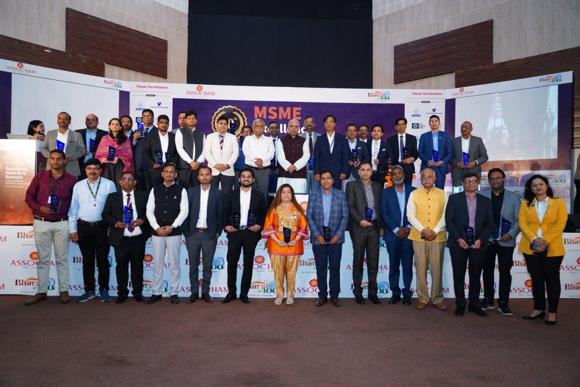 Today, we celebrated the 10th #ASSOCHAM #MSMEExcellenceAwardsandSummit, acknowledging the remarkable achievements of deserving #MSMEs and service providers. Congratulations to all awardees for their outstanding contributions!🎉🏆 @Utkarshsfbl,@dcmsmeoffice #ViksitBharat #Awards