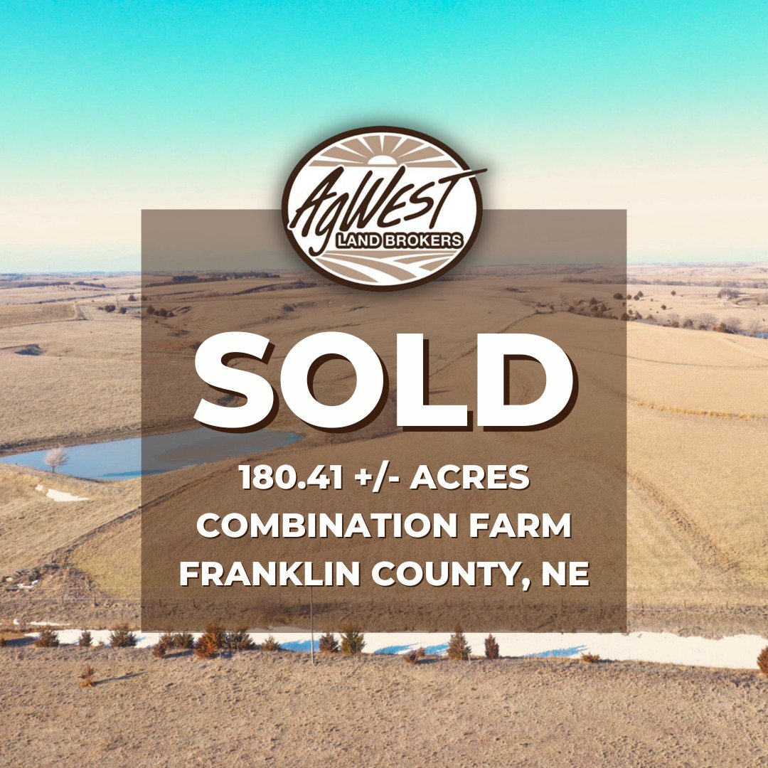 Congratulations to Joel Grams on the closing of his combination farm in Franklin County, Nebraska! If you have questions about buying or selling, give Joel a call at (308) 830-0166.

agwestland.com/property/180-4…
#agwestlandbrokers #sold #nebraskarealtors #WeSellLand