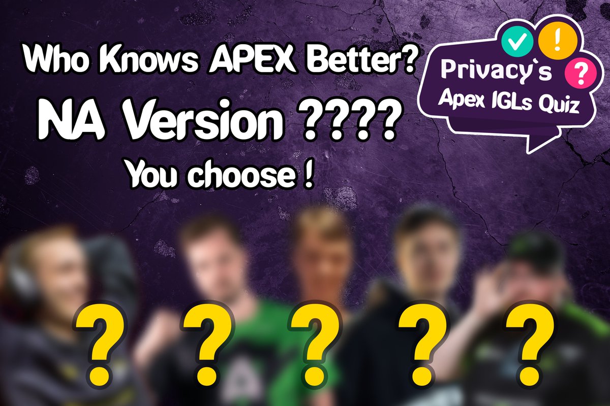 1000 likes, and we run Part 2 of Apex IGLs Quiz 😍 Part 2 will be NA edition! 5 IGLs format. 10 on 2 groups is a maybe?? Who are you hoping to see compete? And who's your bet to win😏🤔 Prizepool is again a small (100$)