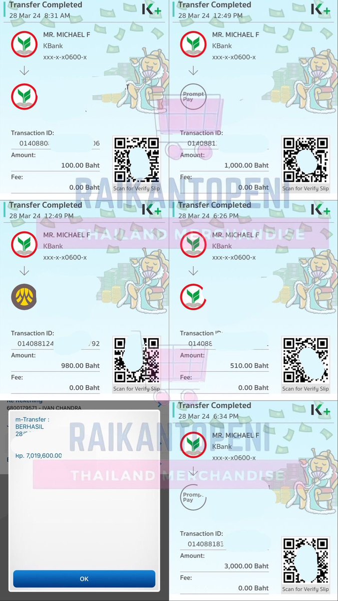 RaikantopeniM's tweet photo. Terima kasih yang sudah menggunakan #JasaTFBaht .
Jasa TF Baht open ya. Bs CO Shopee, Lazada, payment by Promptpay atau CVBaht juga bs.
Bisa DM IG untuk fast respon, maaf jika agak slow respon diwaktu2 tertentu🙏 IG: Raikantopeni.merch_ #Warehousethai #JasaTFbaht #TFBaht #CVBaht https://t.co/UtedlhfoYC