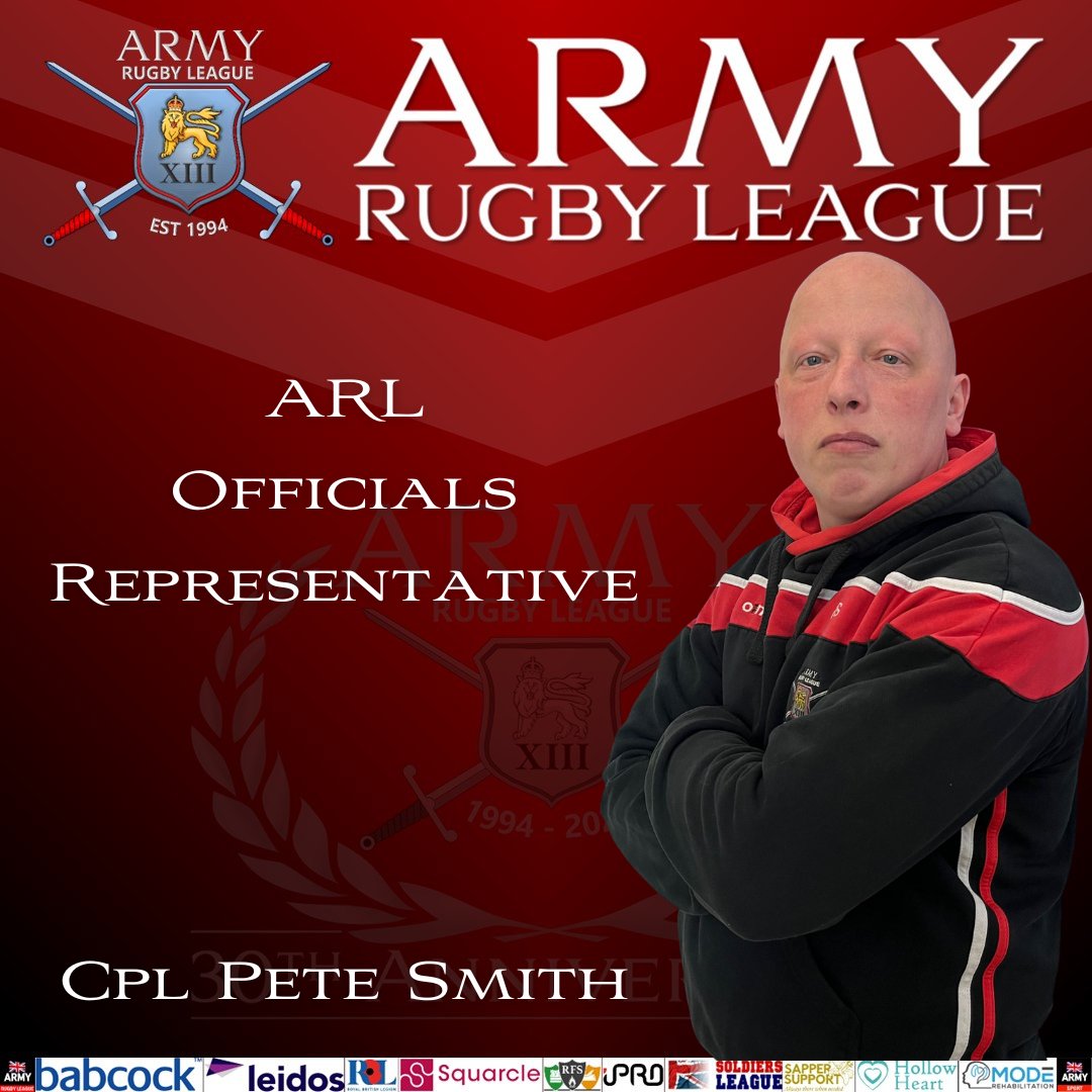 NEW APPOINTMENT After being involved as a Referee within Army Rugby League for a number of years Cpl Pete Smith has moved into the role of officials representative. Congratulations Pete.