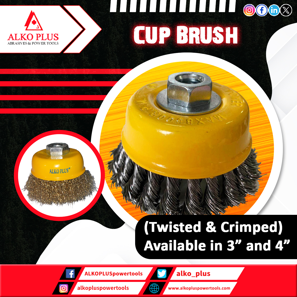 alko_plus's tweet photo. ALKO PLUS ( CUP BRUSH )
Website : https://t.co/p2ewSs34UN
https://t.co/iqTYLnIg5h
.
.
.
.
#Alkoplus #Alkopluspowertools #powertools #sawblades #abrasives #marbleblades #tctsawblade #woodcutter #cuttingwheel #grindingwheel #sandpaper #handtools #spareparts #autoagency  #cupbrush https://t.co/DmorQHACH3