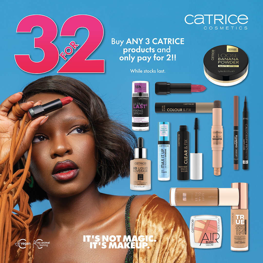 Psst... Calling all makeup enthusiasts💄! Shop Catrice's 3 for 2 promo at @Clicks_SA YPL is your golden ticket to savings. Treat yourself to the products you've been itching to try! Offer valid from 21 March - 17 April 2024🥰