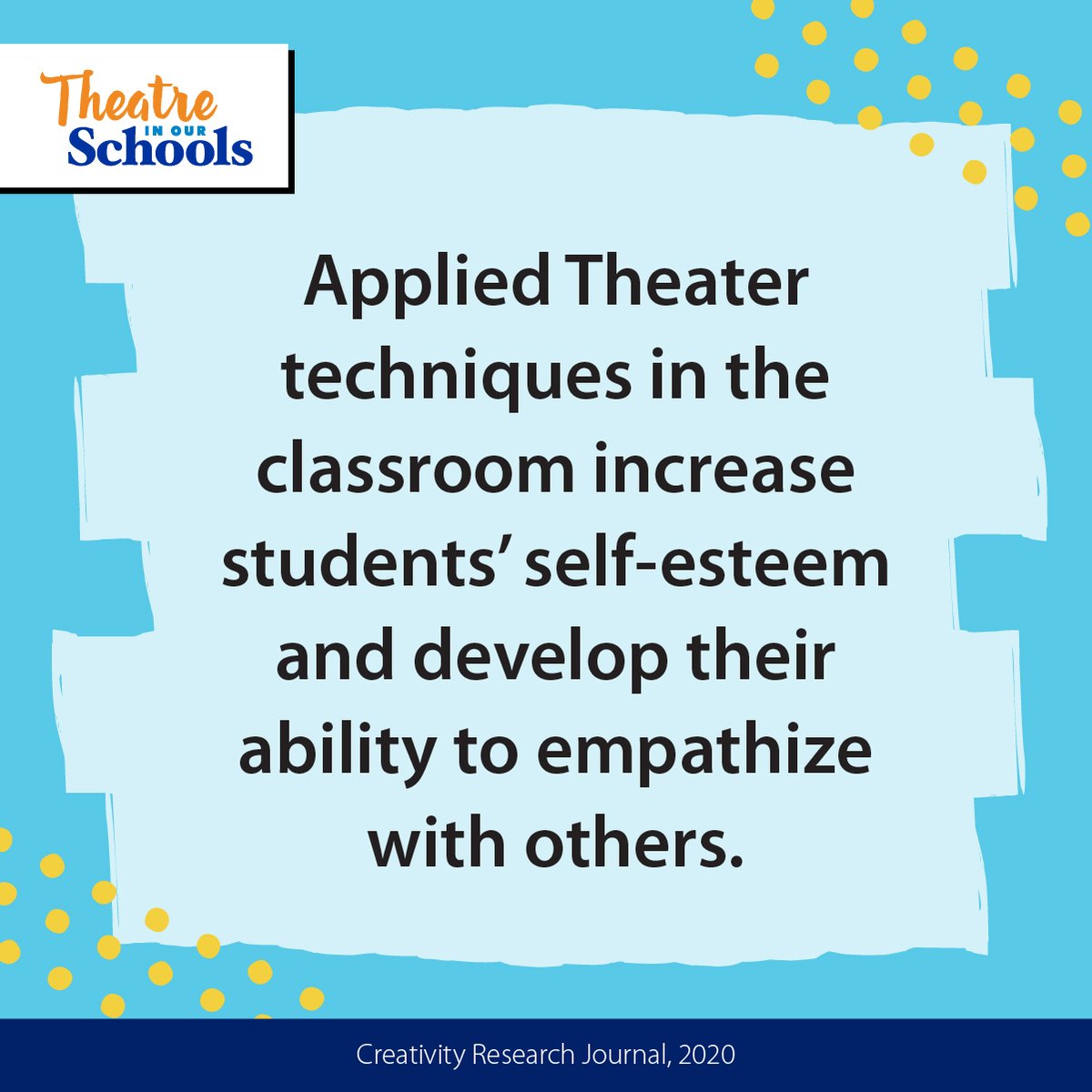 Oh what a wonderful world it would be...let us all apply theatre techniques in all of our classrooms! #TheatreInOurSchools #TIOS24
