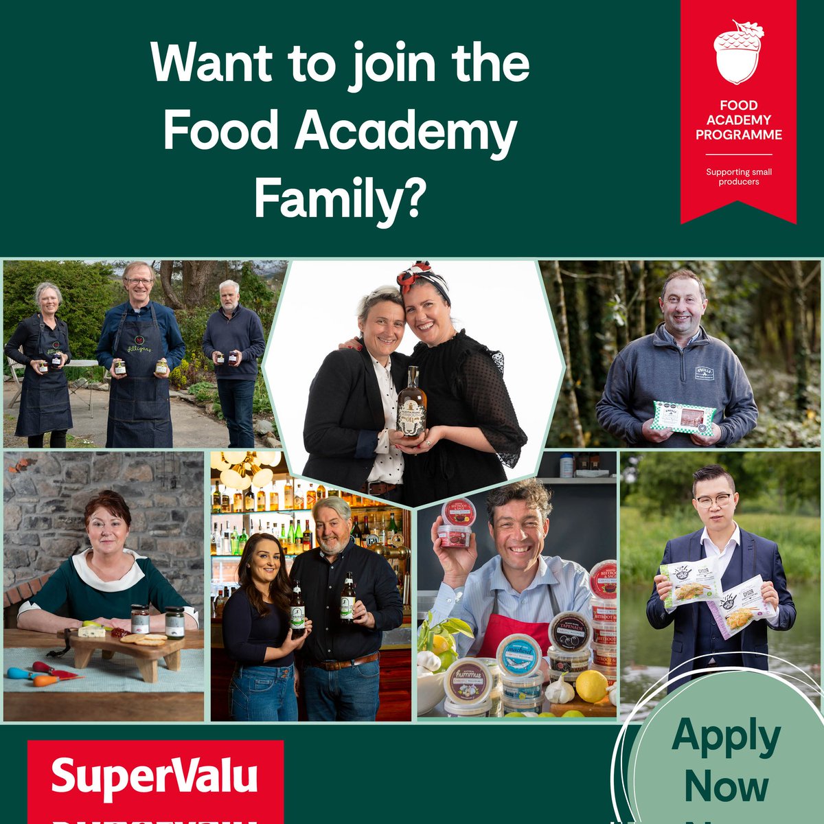 Apply for the 2024 Programme &amp; join the Food Academy Family ! 🍴SuperValu and the Local Enterprise Offices are looking for new and emerging Irish food and drink entrepreneurs for the 2024 Food Academy programme.👀
#foodacademy #tasteoflocal
Apply here localenterprise.ie/FoodSupports/F…