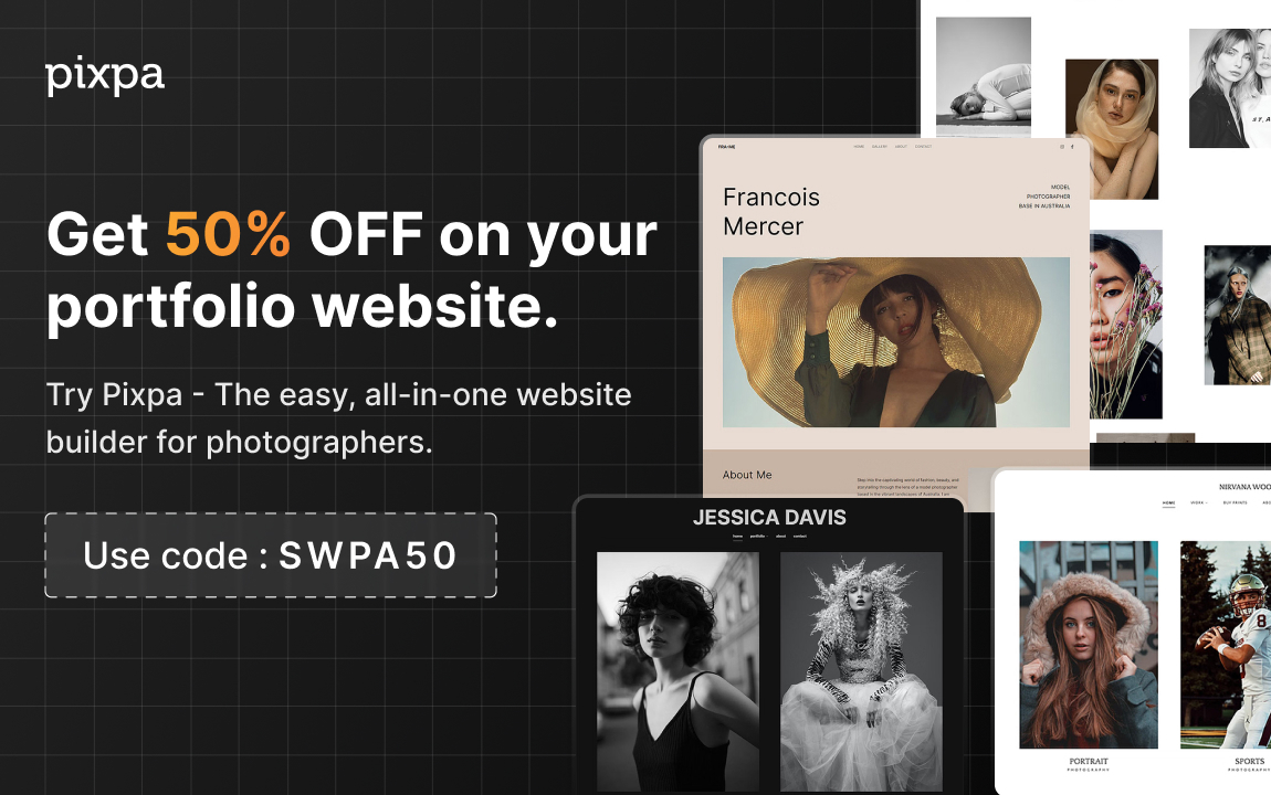 We've partnered with @pixpa to give you an exclusive 50% off on the leading website builder for photographers. Create your professional portfolio website with a built-in store, blog, and client galleries. Use coupon code SWPA50: pixpa.com/?fpr=swpa50