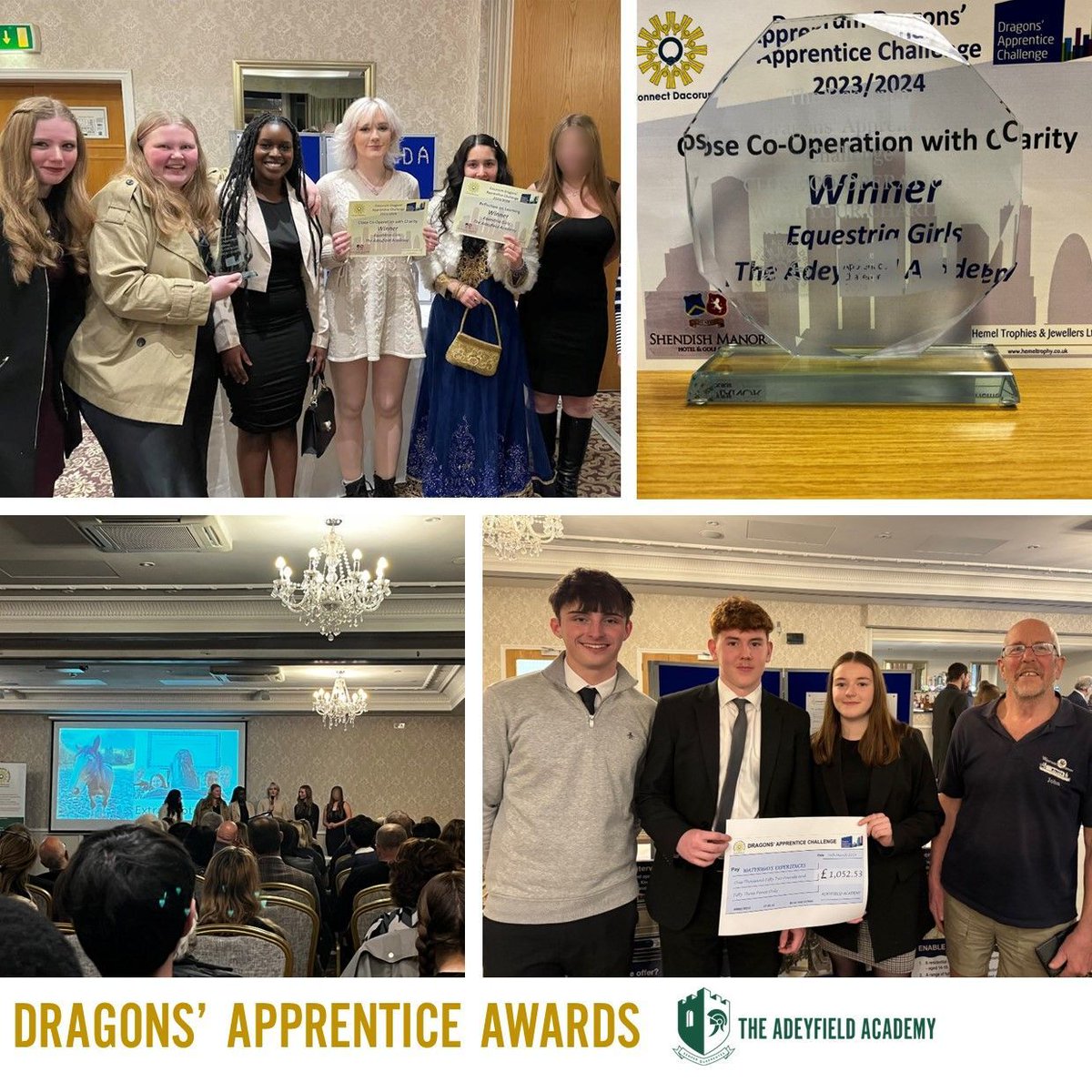 On Tuesday, our sixth form enterprise teams were invited to attend the Dragons’ Apprentice Awards at Shendish Manor. Congratulations to ‘Team Equestria Girls’ who won two awards: ‘Close Cooperation With Charity’ and ‘Reflection On Learning’. #5starstudents #compassion #ambition