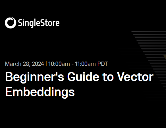 Free Webinar' Beginner's Guide to Vector Embeddings' bit.ly/3IWE8Bq The fundamentals of vector embeddings and their significance in AI. How to apply vector embeddings in real-world data analysis and machine learning projects. Techniques for improving the accuracy of