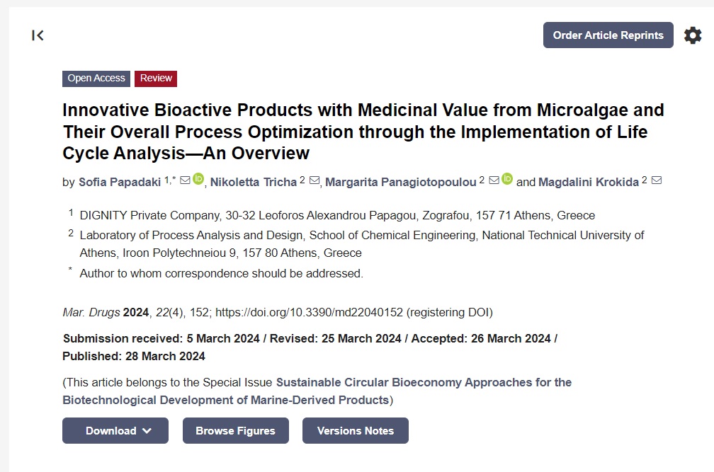 Don't miss our newest review publication! 🙌

--> mdpi.com/1660-3397/22/4… 
--> zenodo.org/records/108901…

#BioactiveProducts #Microalgae #LifeCycleAssessment #LifeCycleAnalysis #MarineProducts #Sustainability #CircularEconomy #Bioeconomy