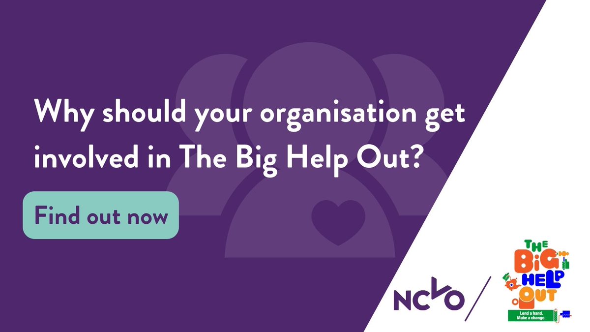 There's never been a more crucial time to lend a hand and make a change. @TheBigHelpOut24 is back, and it's gearing up to be bigger and better than ever before. Here's why your organisation should get involved this year: ncvo.org.uk/news-and-insig… #TheBigHelpOut2024