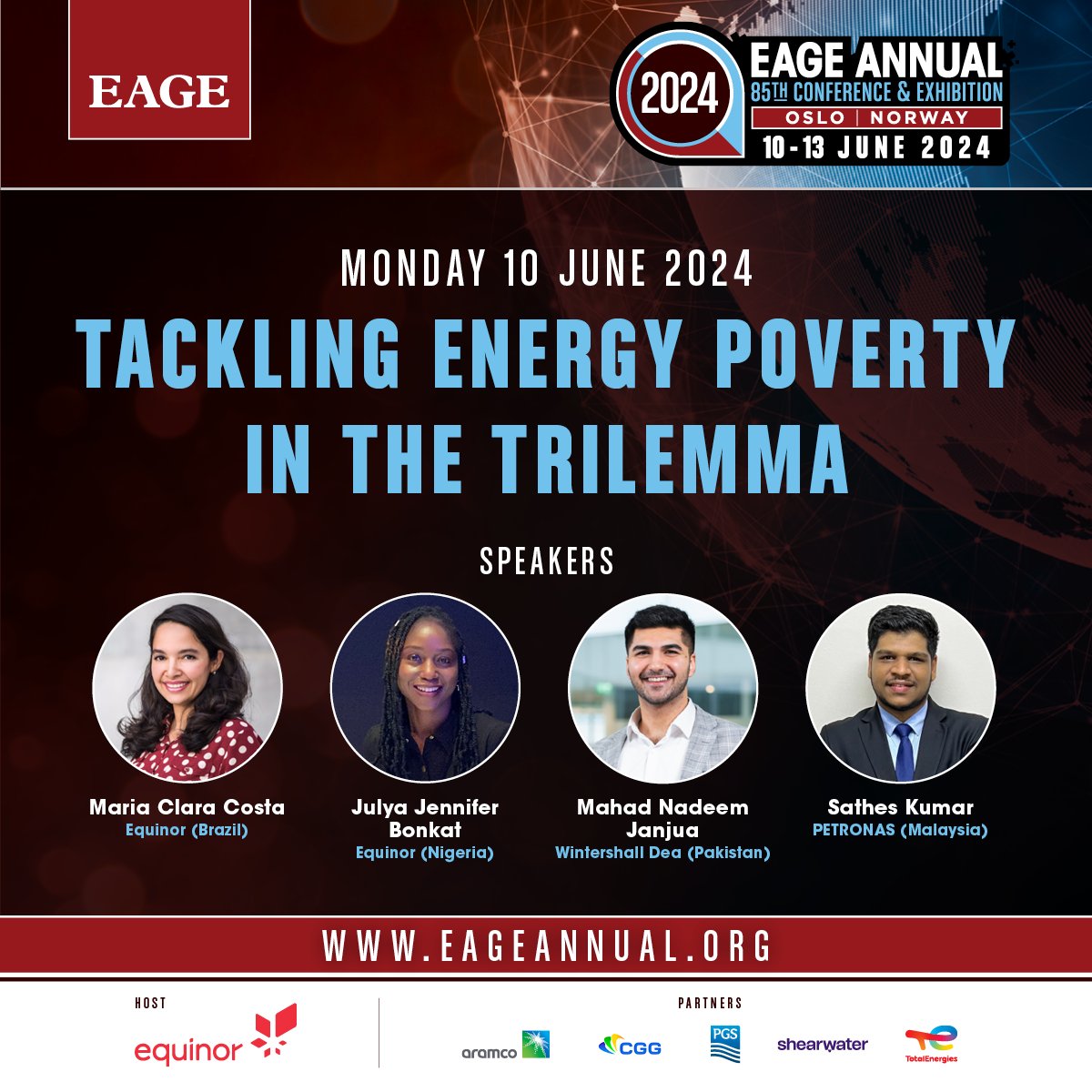 Ready to make a difference at #EAGEConference2024 in Oslo? Dive into our session on 'Tackling Energy Poverty in the Trilemma' with leading experts. Explore paths to sustainable energy for all. Learn more & register now: bit.ly/49INTPJ #EnergyTransition #SustainableEnergy