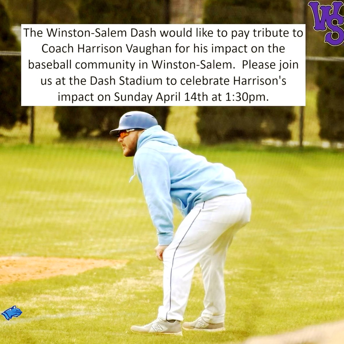 We would like to invite everyone on April 14th to honor Coach Vaughan at the Winston Salem Dash baseball game. The family and team will be honored before the game on the field. Click here for tickets: milb.com/winston-salem/… #HV5