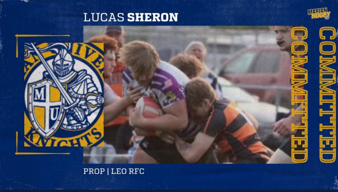 I am excited to announce I have committed to <a href="/MarianURugby/">Marian Rugby</a> to pursue my academic and athletic career at a D1 level! #GoKnights