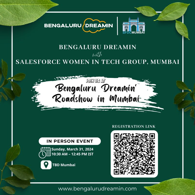 Bengaluru Dreamin' (@bnglrdreamin) on Twitter photo ๐๐๐ฆ๐๐ก๐ข ๐๐ฎ๐ฆ๐๐๐ข๐
๐๐จ๐ฆ๐ ๐๐ฅ๐จ๐ง๐ ๐๐จ๐ซ ๐๐ง ๐๐ฑ๐๐ข๐ญ๐ข๐ง๐ ๐๐๐ง๐ ๐๐ฅ๐ฎ๐ซ๐ฎ ๐๐ซ๐๐๐ฆ๐ข๐ง ๐๐จ๐๐๐๐ก๐จ๐ฐ ๐๐จ๐ฎ๐ซ๐ง๐๐ฒ ๐๐ฌ ๐ฐ๐ ๐ฆ๐๐ค๐ ๐ ๐ฅ๐ข๐ฏ๐๐ฅ๐ฒ ๐ฌ๐ญ๐จ๐ฉ ๐ข๐ง ๐๐ฎ๐ฆ๐๐๐ข!
More detail๐
linkedin.com/posts/bengalurโฆ
#BengaluruDreamin24 #Salesforce ๐๐๐ฆ๐๐ก๐ข ๐๐ฎ๐ฆ๐๐๐ข๐
๐๐จ๐ฆ๐ ๐๐ฅ๐จ๐ง๐ ๐๐จ๐ซ ๐๐ง ๐๐ฑ๐๐ข๐ญ๐ข๐ง๐ ๐๐๐ง๐ ๐๐ฅ๐ฎ๐ซ๐ฎ ๐๐ซ๐๐๐ฆ๐ข๐ง ๐๐จ๐๐๐๐ก๐จ๐ฐ ๐๐จ๐ฎ๐ซ๐ง๐๐ฒ ๐๐ฌ ๐ฐ๐ ๐ฆ๐๐ค๐ ๐ ๐ฅ๐ข๐ฏ๐๐ฅ๐ฒ ๐ฌ๐ญ๐จ๐ฉ ๐ข๐ง ๐๐ฎ๐ฆ๐๐๐ข!
More detail๐
linkedin.com/posts/bengalurโฆ
#BengaluruDreamin24 #Salesforce