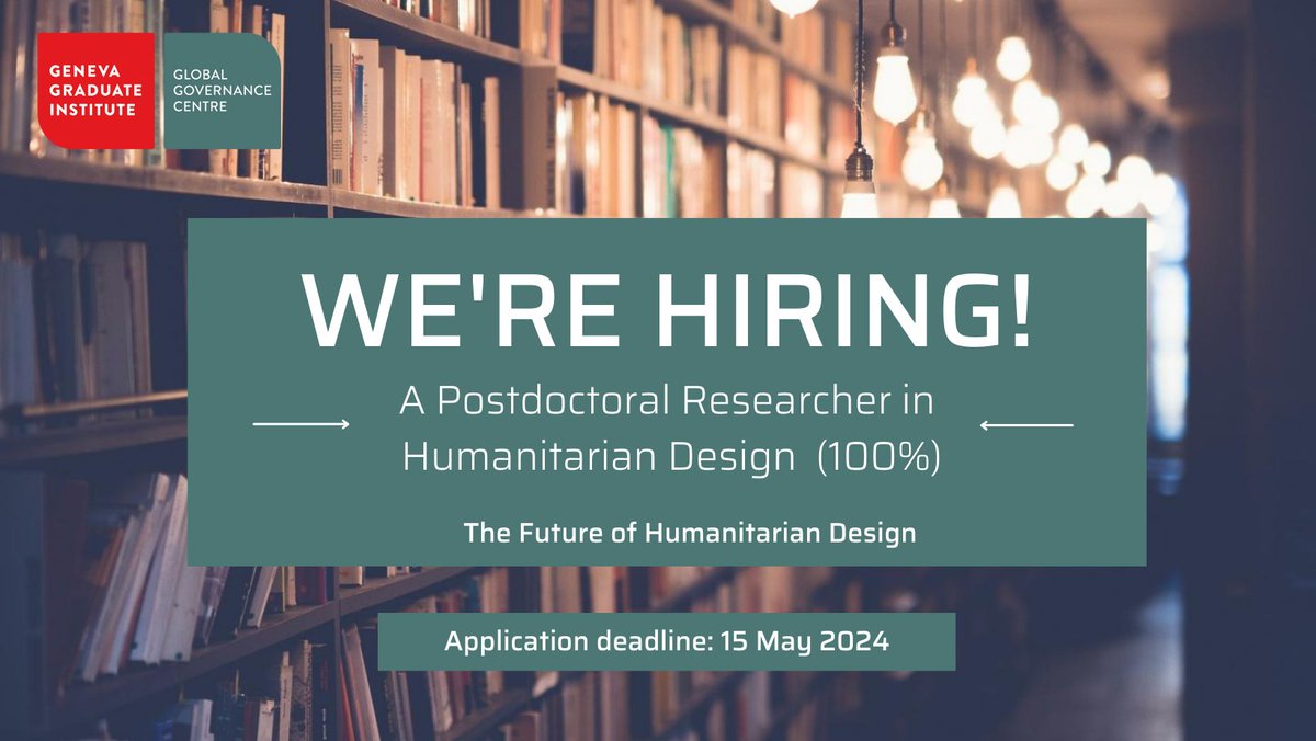 📣 Job alert: The Future of Humanitarian Design project is hiring a Postdoctoral Researcher. More info: tinyurl.com/3awmbcrr
