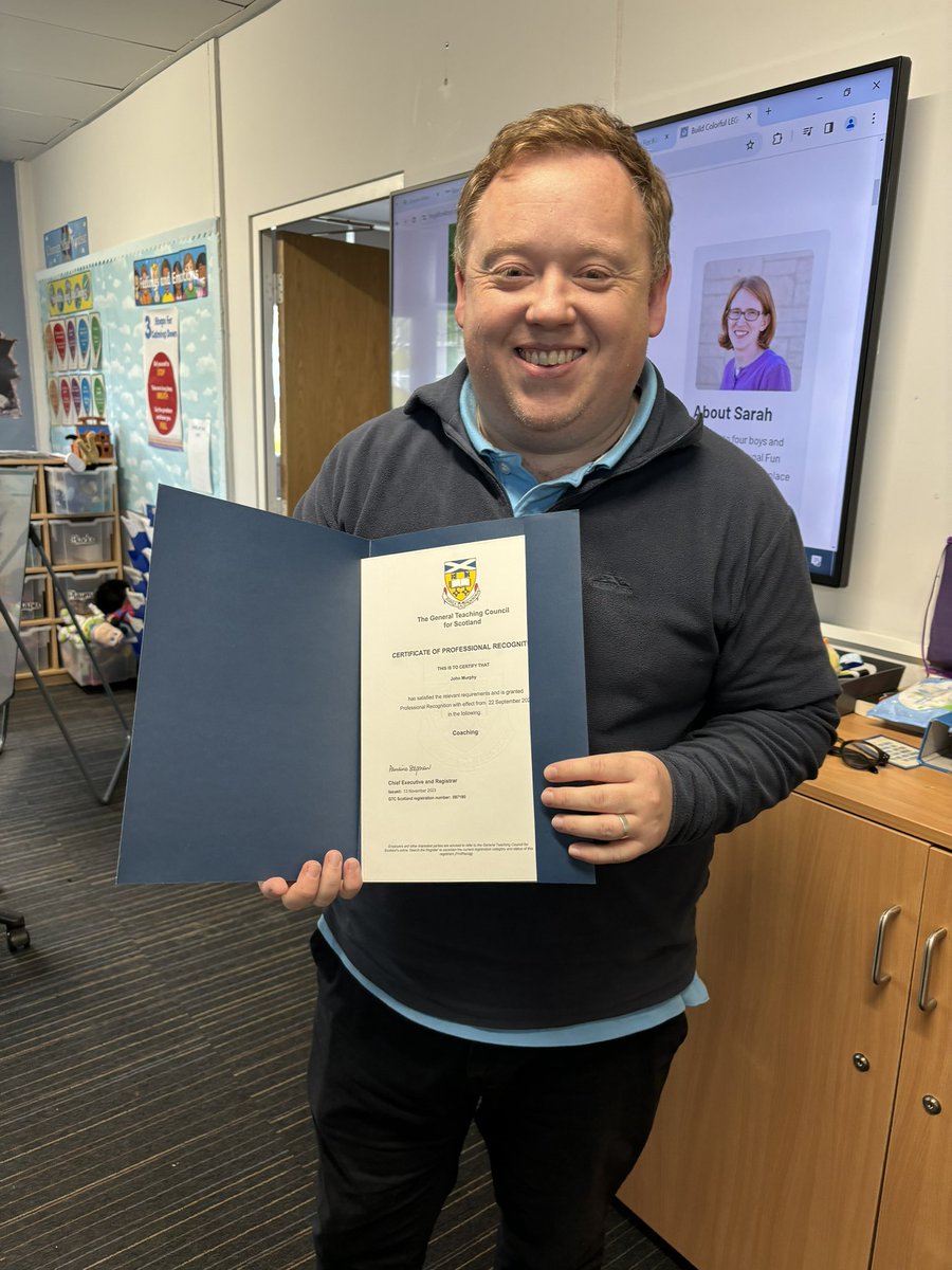 Jayne Rowe (@minniemilto) on Twitter photo A lovely visit to <a href="/sandaigprimary/">Sandaig Primary + ENB</a> to present Mr Murphy with his <a href="/gtcs/">The General Teaching Council for Scotland</a> professional recognition in Coaching. Congratulations 🙌 A lovely visit to <a href="/sandaigprimary/">Sandaig Primary + ENB</a> to present Mr Murphy with his <a href="/gtcs/">The General Teaching Council for Scotland</a> professional recognition in Coaching. Congratulations 🙌