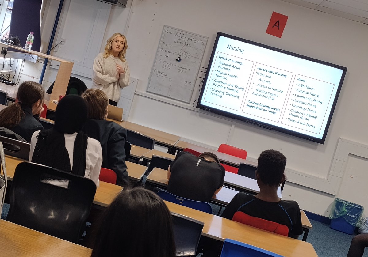 CareersWales's tweet photo. Diolch @Specsavers @Whitehead_BS @PrincipalityBS &amp; Health sector lecturer and Alumni from @UWEBristol for delivering an excellent Yr9 GCSE options career carousel at @willowshigh. 
Pupils learnt about different careers &amp; what GCSEs would be good to choose for each sector. https://t.co/KHmRjxRvK8