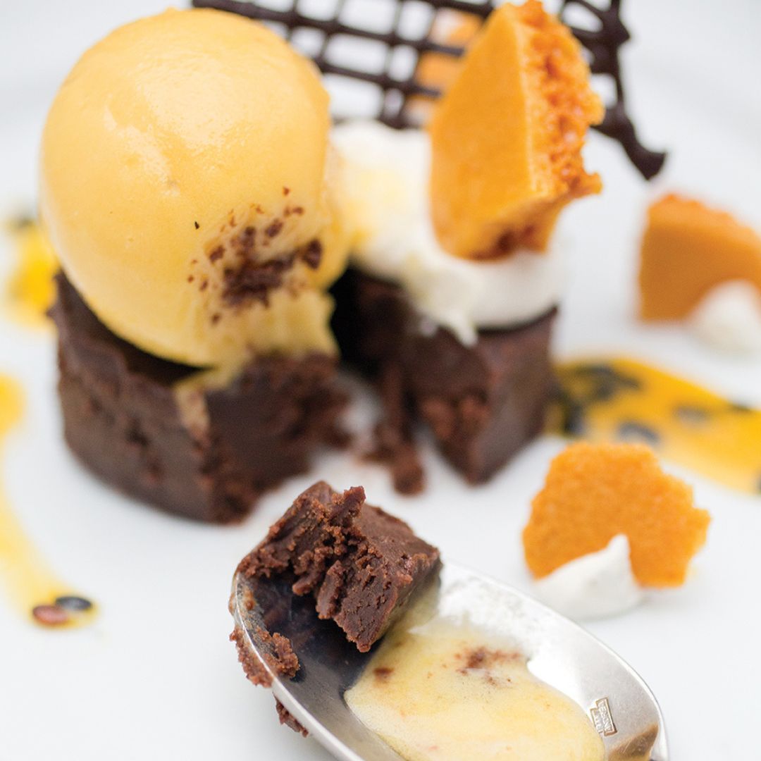 There's always room for dessert. Frozen chocolate cake with ginger ice cream, stem ginger, honeycomb and mascarpone is back on our a la carte. Take a look > buff.ly/3Himc3T #gambaglasgow #icecream #restaurant #desserts #dessert #sweet #sweets #sweettooth #chocolatecake🦞