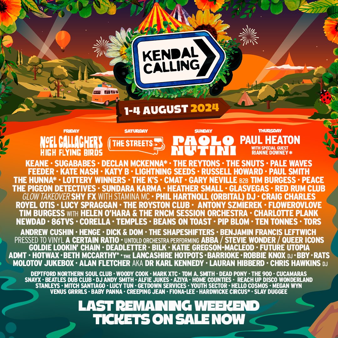 With hundreds of new names added to the line-up, you won't want to miss @KendalCalling this year!🤩 Escape to the lakes this summer and explore this unmissable festival. Final remaining tickets on sale now: bit.ly/3Vz3RaD
