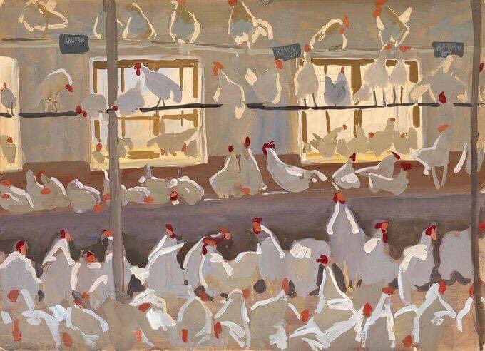 Viktor Popkov, 'Roosters' 1961