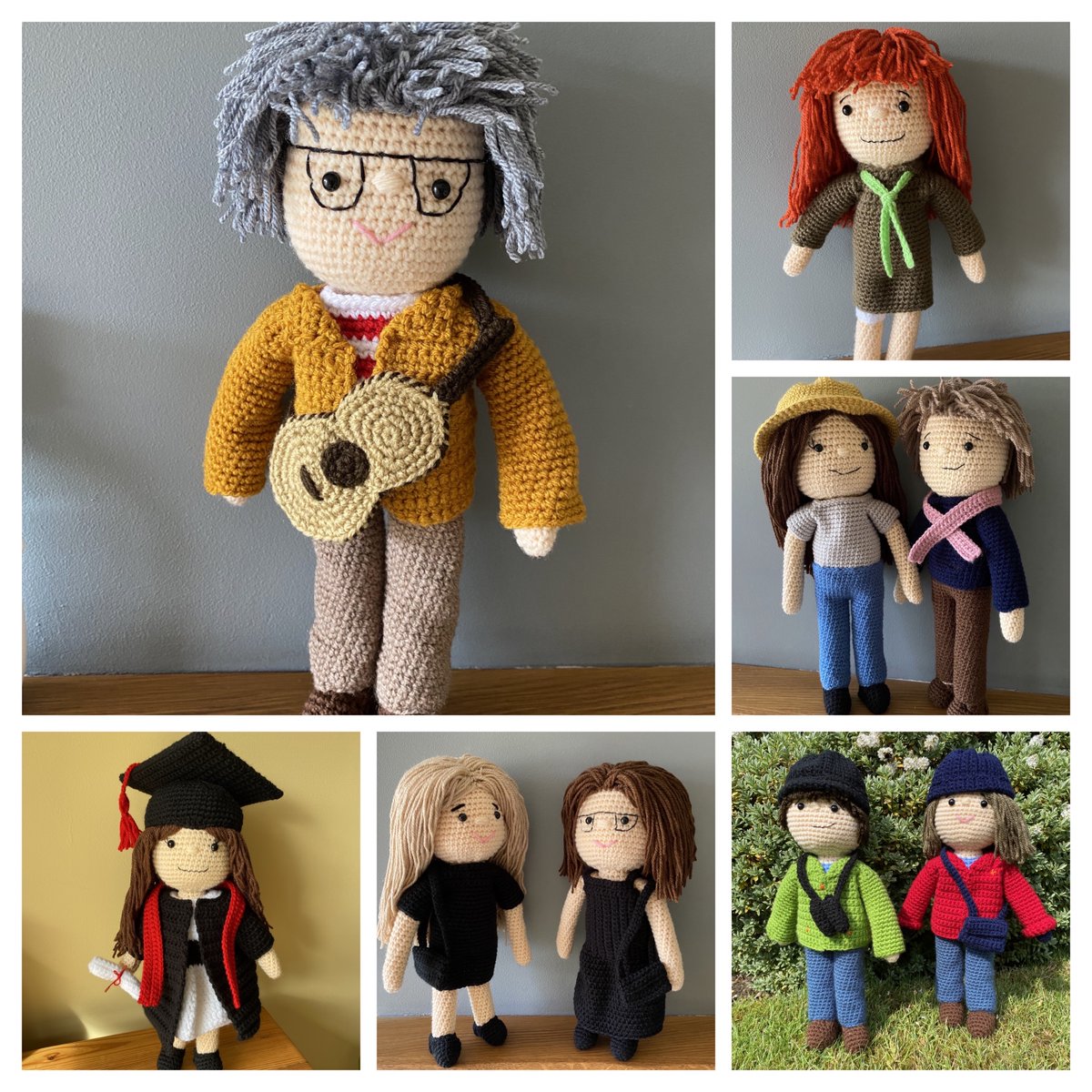 My crochet dolls can be CUSTOMISED to your taste. Let me create your own little Mini Me. Here are just a few of my favourites from 2023😊 crwd.fr/2Jm1IYf #UKHashtags #firsttmaster #UKMakers #MHHSBD