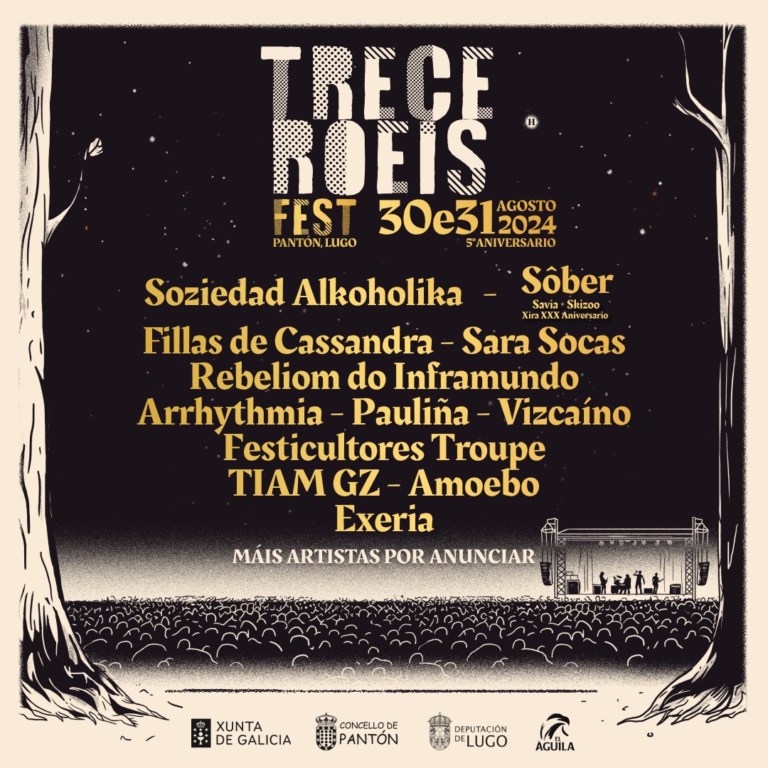 #TreceRoeisFest2024 #30_31agosto

👁️⚠️Aínda non tes a túa entrada❓❓
Aproveita para mercar os últimos abonos en promoción (20€ + GX) - (70% esgotado)
entradas.treceroeisfest.com/es/

Vén e #ViveAexperienciaTreceRoeis

#TRF24 #Panton #RibeiraSacra