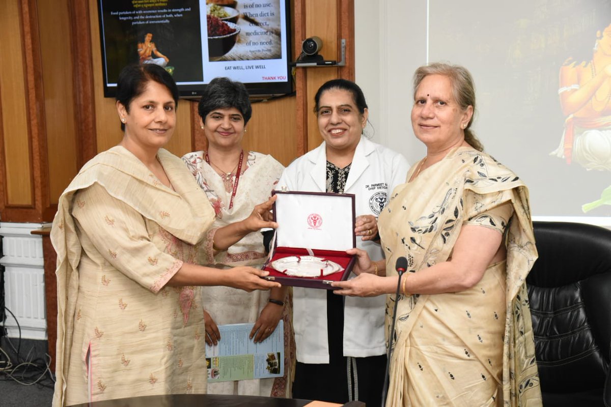 An enlightening talk on 'Diet Health and Wellness' delivered by Dr. Sridevi Annapurna Singh, Director CSIR-Central Food Technological Research Institute, Mysuru, at Ramalingaswami Board Room, AIIMS, New Delhi today.