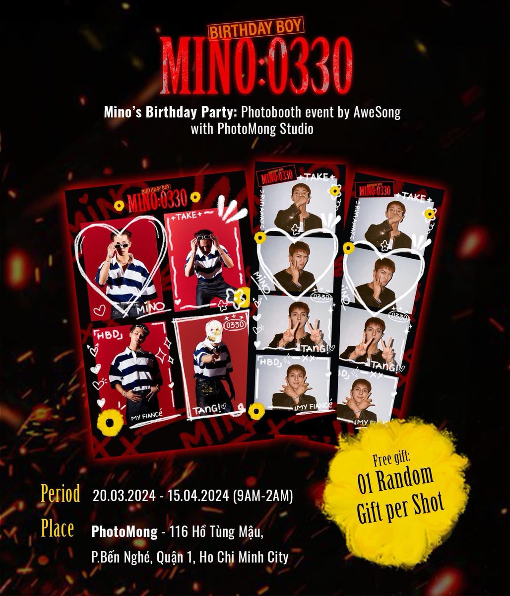 AweSongVN's tweet photo. 2024 MINO BIRTHDAY PROJECT BY AWESONGVN part 2

PHOTO FRAME

🌻 Hà Nội: Photostory
🌻 HCM: Photomong

#MINO #송민호 @official_mino_ 
#WINNER #위너 https://t.co/EMMuYDiAz7