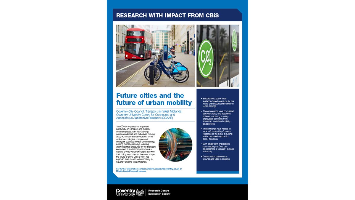 Future cities and the future of urban mobility 'Post-pandemic new working practices & individuals moved away from mass-transit solutions to challenge existing mobility pathways, creating unprecedented pressures on the transport ecosystem'