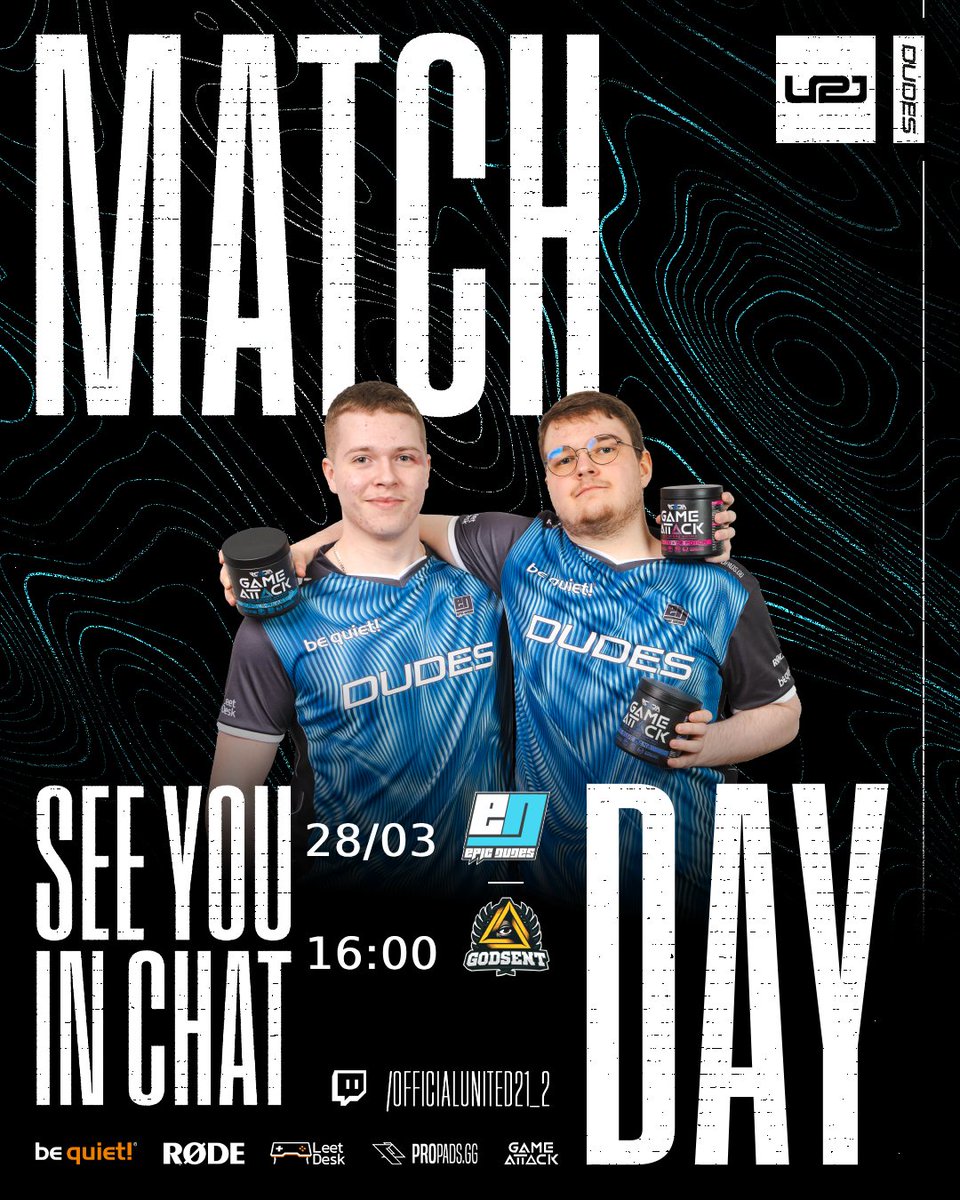 ⚡️MATCHDAY⚡️ Let's boost with @rcadia_neuro and go to PLAYOFFS in @OfUnited21 😋💪 ⏰ 16:00 CET 🆚 @GODSENT_YG 📺twitch.tv/officialunited… #GODUDES #WELIVEGAMING 💪 @rcadia_neuro