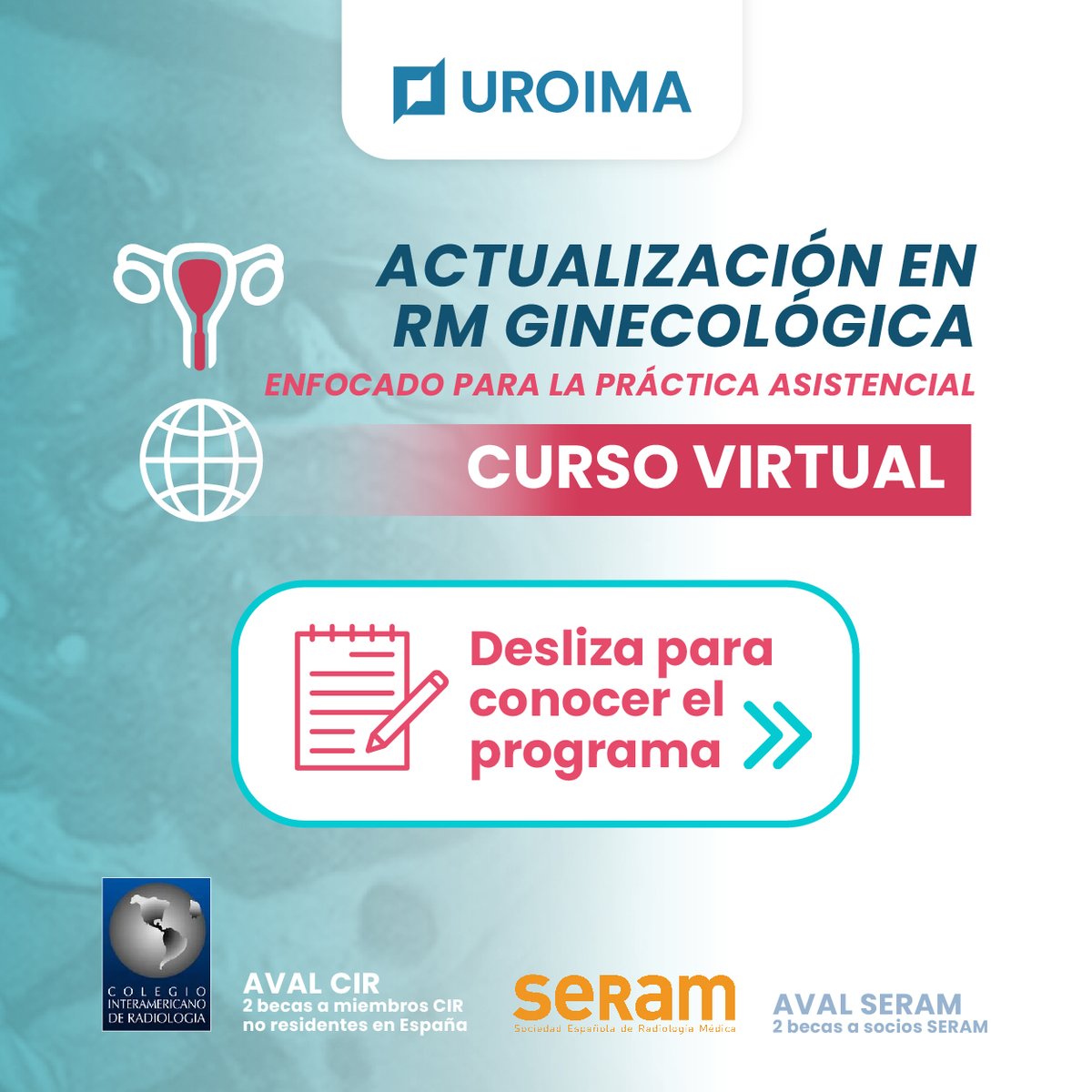 📄 ¿Ya conoces el programa de nuestro curso virtual 'Actualización en RM Ginecológica? Click aquí: instagram.com/p/C5DybDigdGk/… 📲 Accede además a un caso demo gratuito ingresando en bit.ly/demo-rm-gineco…