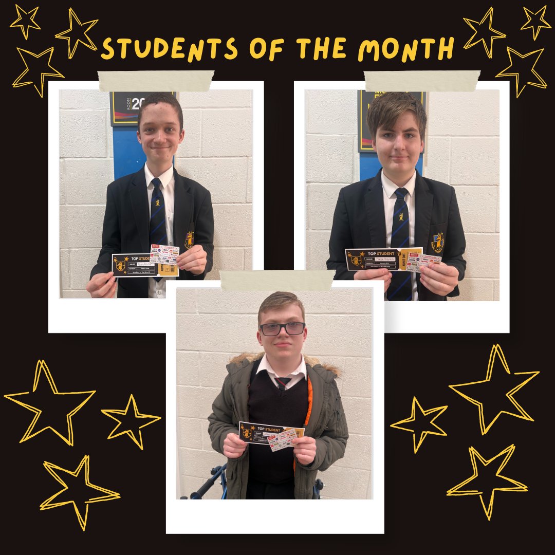 🌟Students of The Month🌟 We would like to extend our congratulations to Tom, Toby, and Callum for being selected as the students of the month for March. Their exceptional achievements have earned them this recognition, and we are very proud of them.