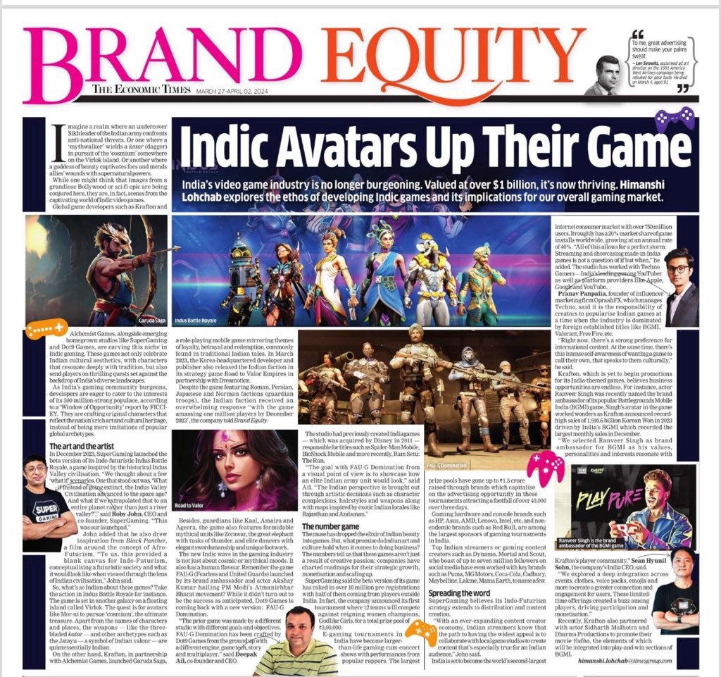 After taking FAU-G: Domination to the world at GDC, we’re now taking it to you🫵. Our CEO and co-founder @DeepakAil spoke to @ETBrandEquity about how we’re building for 🇮🇳. You can check it out ⬇️. But there’s more… | #FAUGDomination #India #GameDev #GDC2024