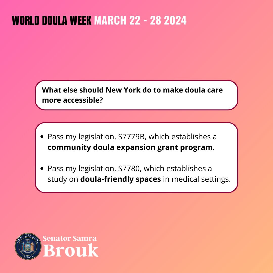 As World Doula Week comes to an end, let's acknowledge that our efforts to make doula care accessible to all New Yorkers are ongoing. Together, we'll continue working towards ensuring that every individual has access to the support they need during pregnancy and childbirth.