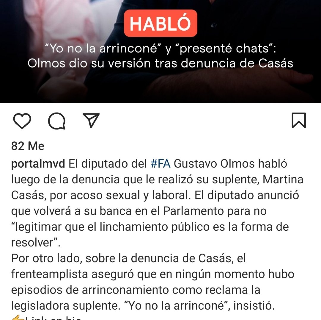 El linchamiento público lo sufren cientos de hombres a diario, gracias al abuso de las denuncias de #violenciadegenero
Lo sufrió su compañero #GerardoNuñez 
Que cambió en este tiempo?
Las acérrimas defensoras de la #ley19580 siguen en silencio.
<a href="/marticasaspino/">Martina Casás</a> quedó sola