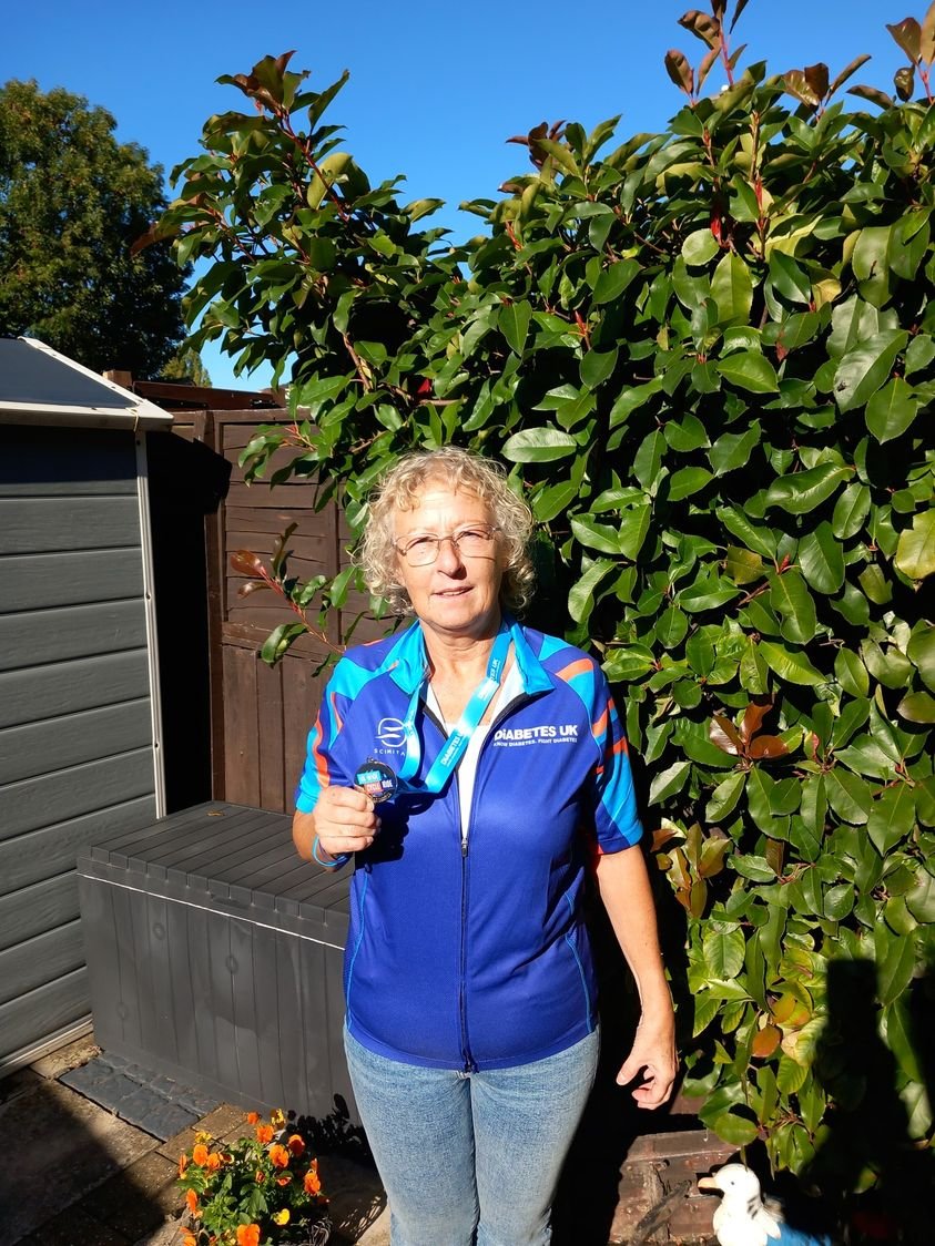 #ThrowbackThursday 
Our volunteer Lorraine from the Basildon Branch in Essex did 47 miles in October 2023, 1 mile for every year she has lived with type 1 diabetes raising over 240 for us.